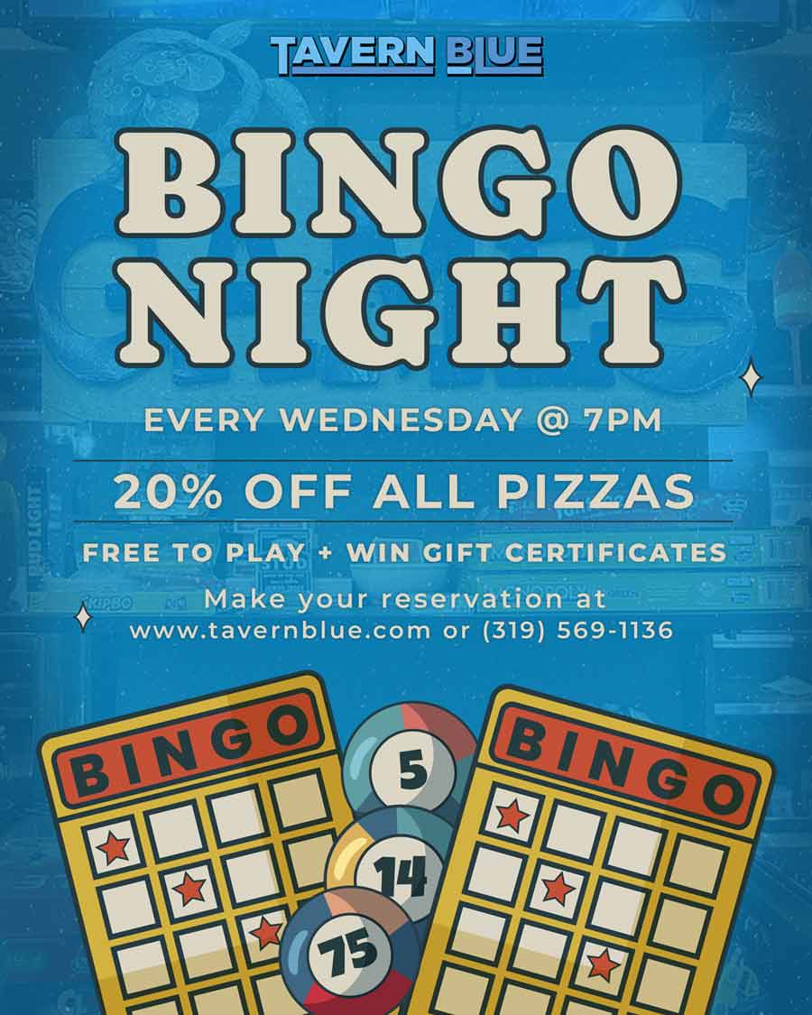 Tavern Blue Bingo NIght